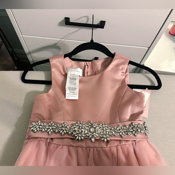 David’s Bridal Blush Gown w/ Crystal Sash – Size 8 - Picture 2 of 5